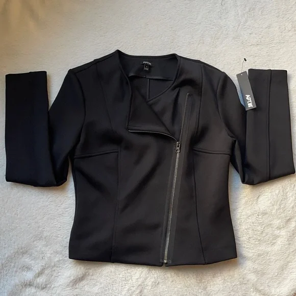 Black jacket , black zipper jacket - Picture 1 of 5
